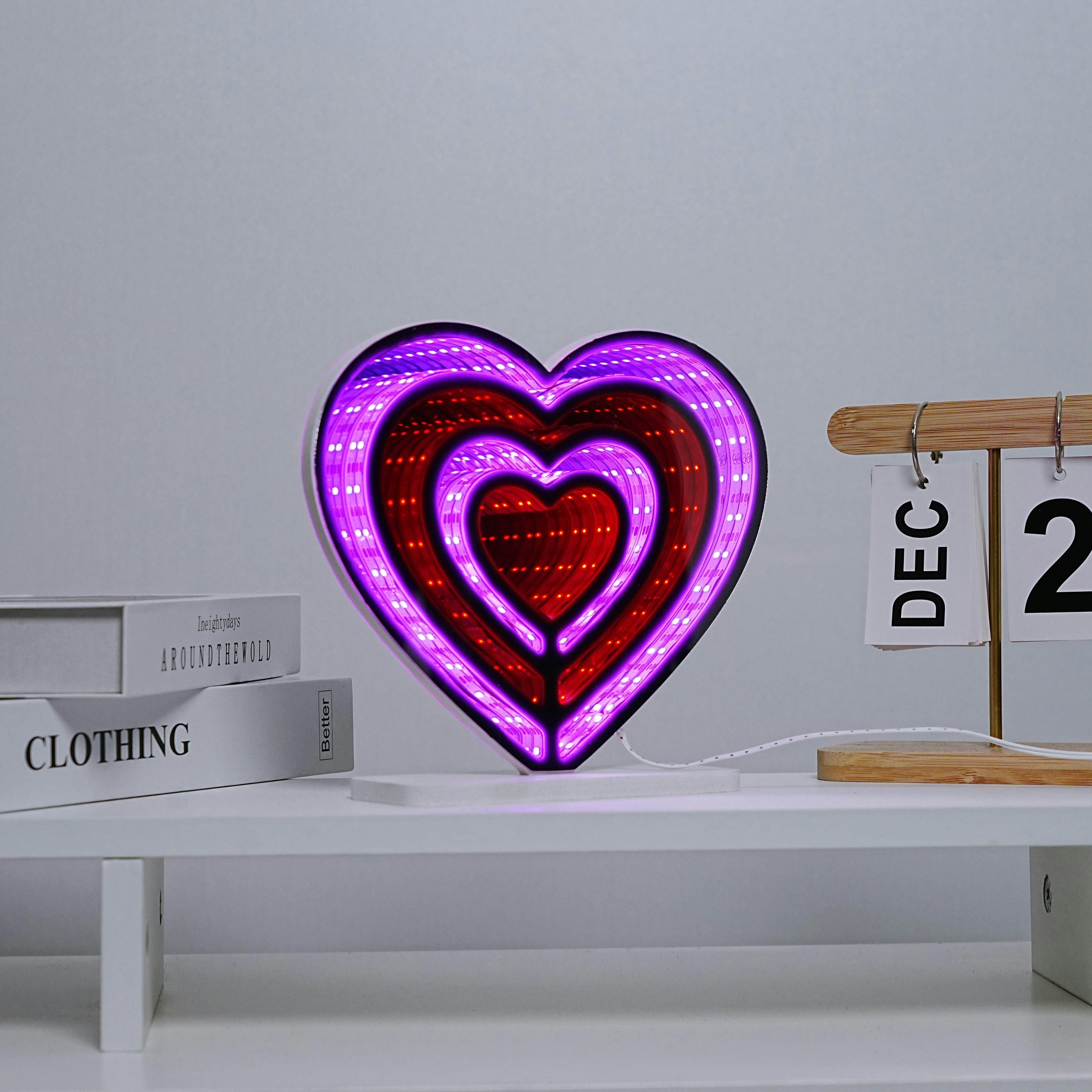 Infinty Neon Mirror Light-Heart