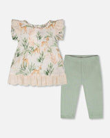 Muslin Tunic And Pointelle Leggings Set
