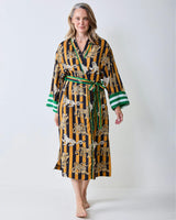 Leopard Stripes - Eco Satin Robe - Butterscotch