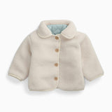 Reversible Recycled Borg Jacket - Blue & Ecru