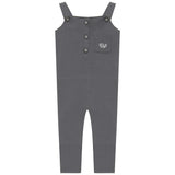 Crest Knit Embroidered Button Front Overalls