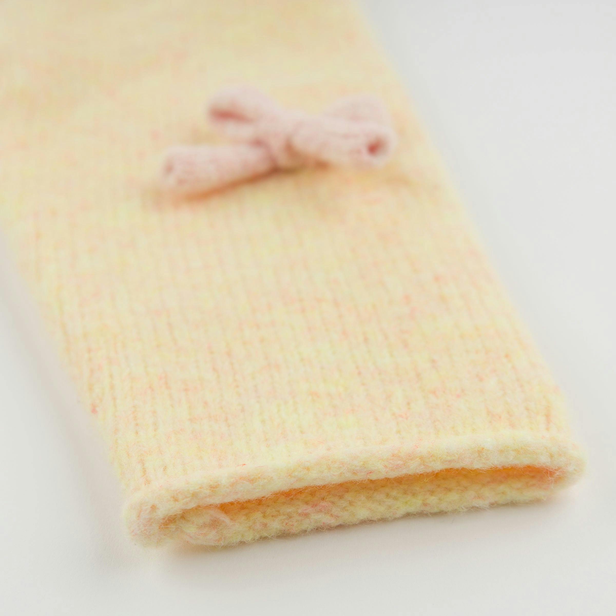 Bows Fuzzy Roll-Edge Knitted Pullover