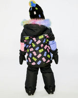 Two Piece Play Snowsuit Black Gummy Bear Print