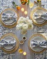 Signature Navy French Ticking Table Linen