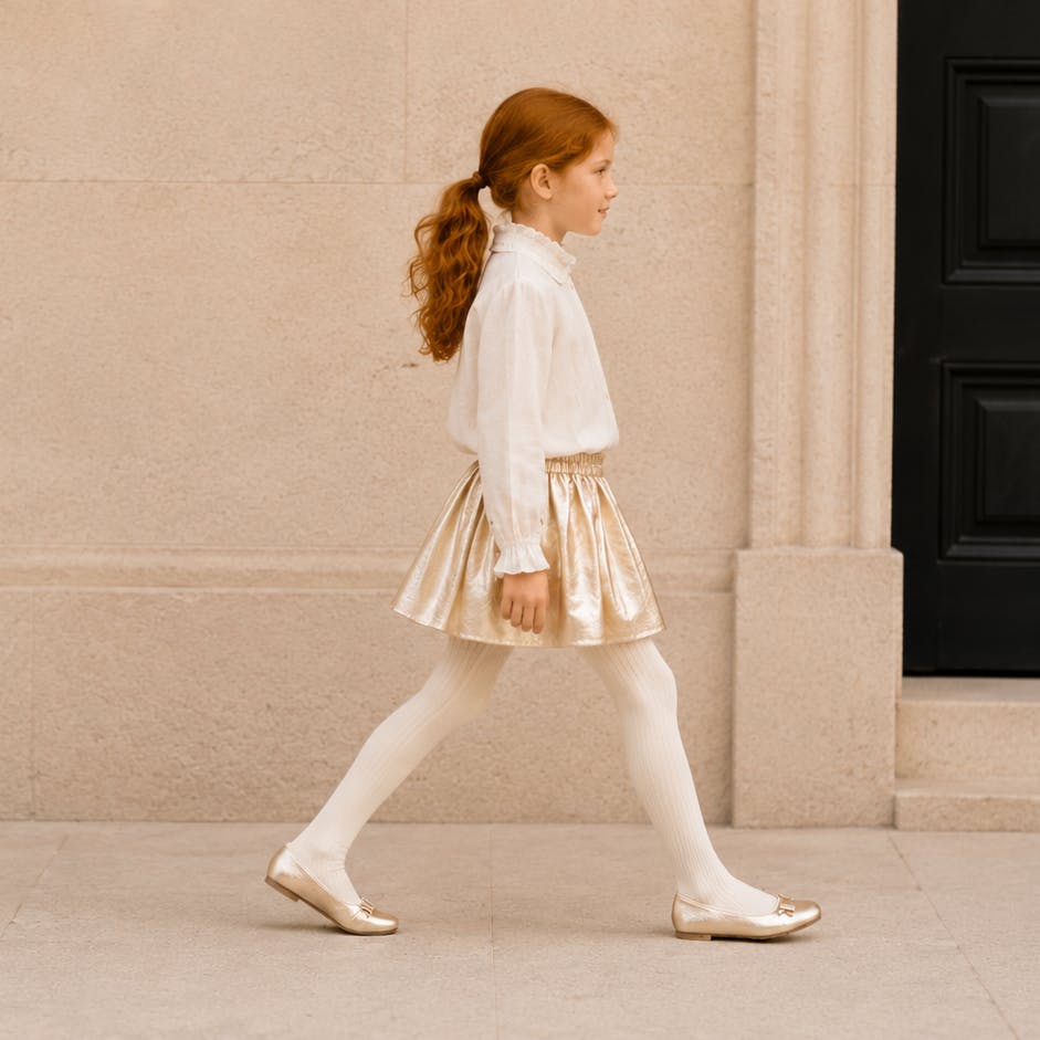Camille Ballet Flat | Gold Leather