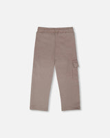 French Terry Sweatpants With Cargo Pocket Taupe