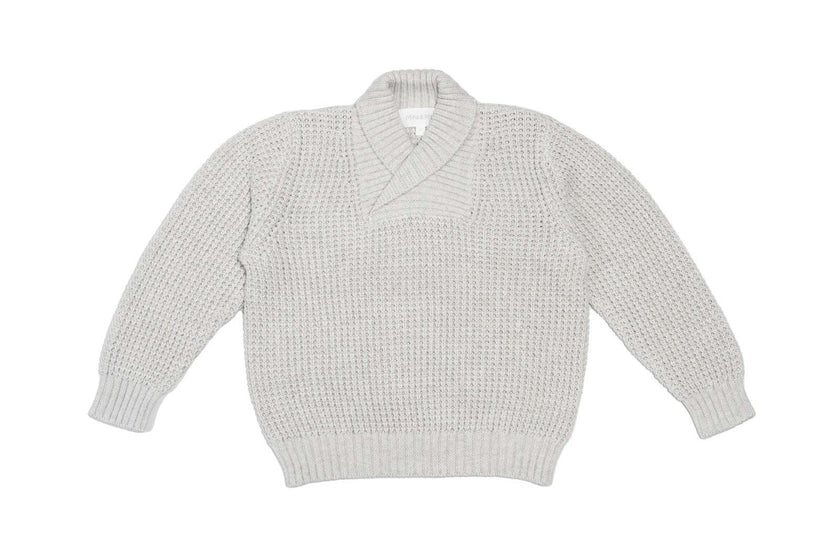Shawl Waffle Knit Jumper | Grey