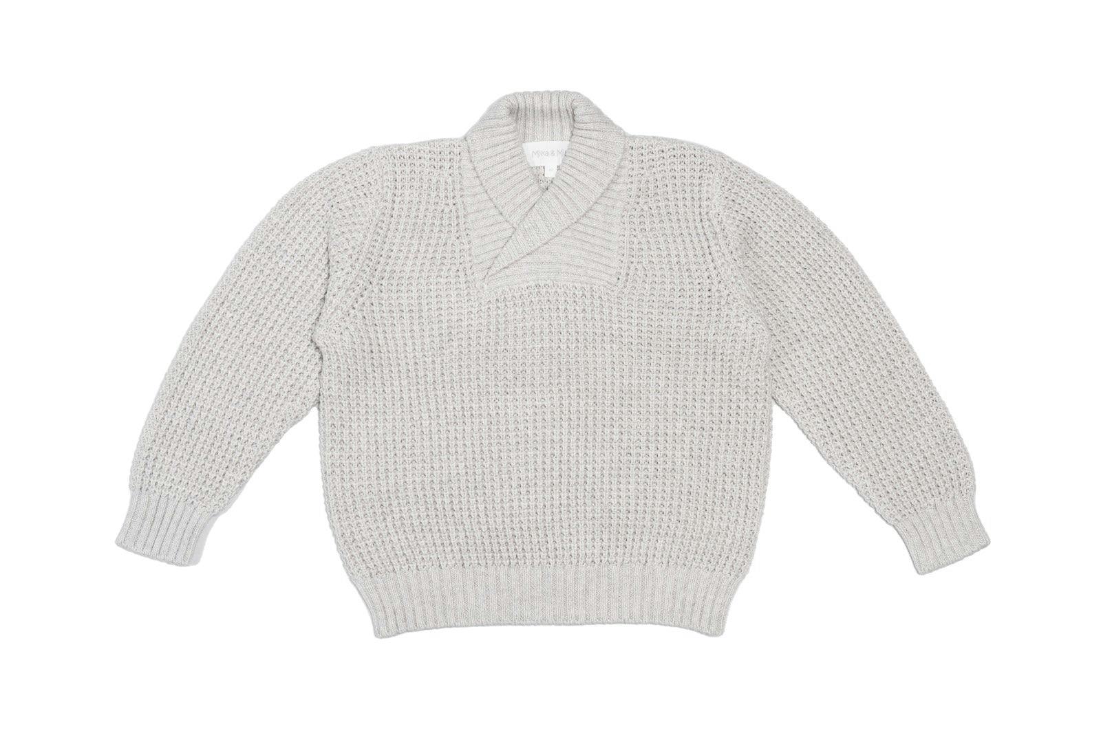 Shawl Waffle Knit Jumper | Grey