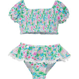 UPF 50+ Gemma Two-Piece Smocked Pom-Pom Swimsuit