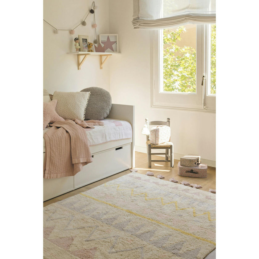 Azteca Natural Washable Rug, Multi