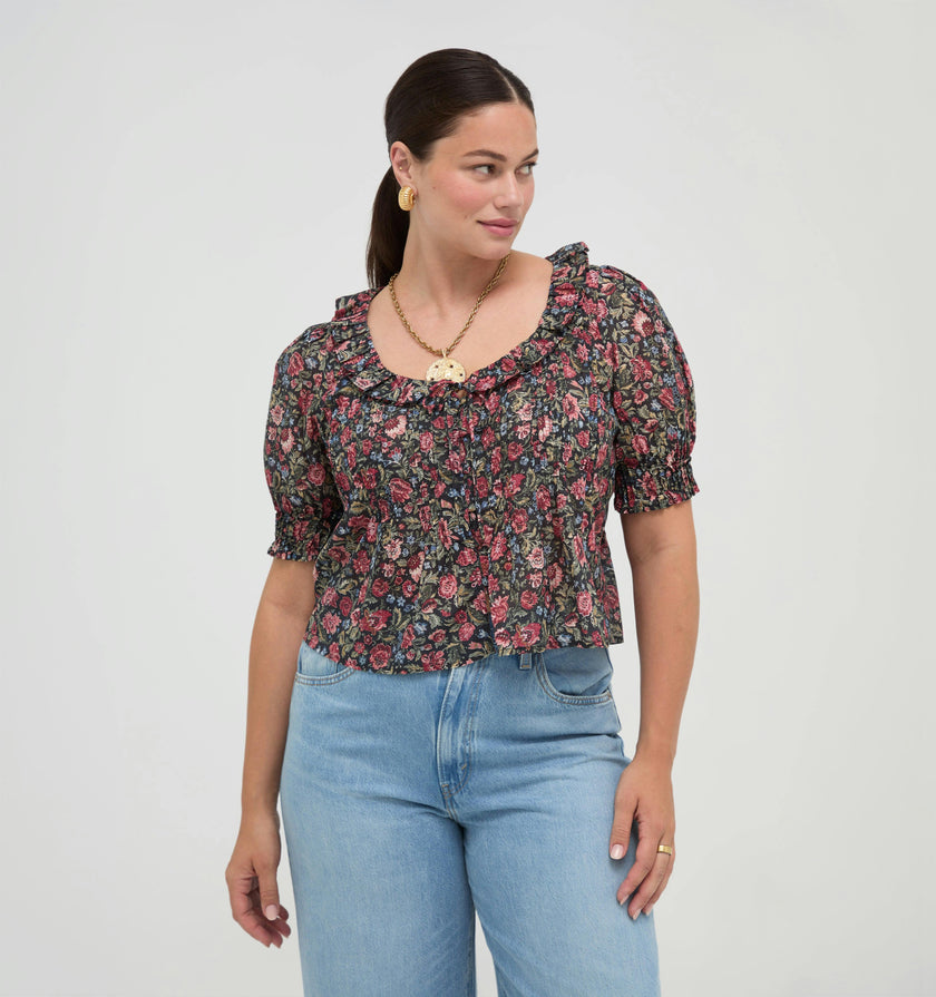 The Camri Top -  Jacobean Sprig