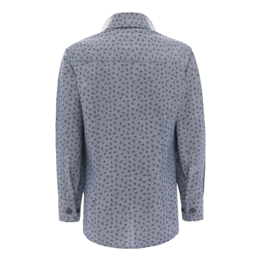 Gray Dandelion Print Dress Shirt