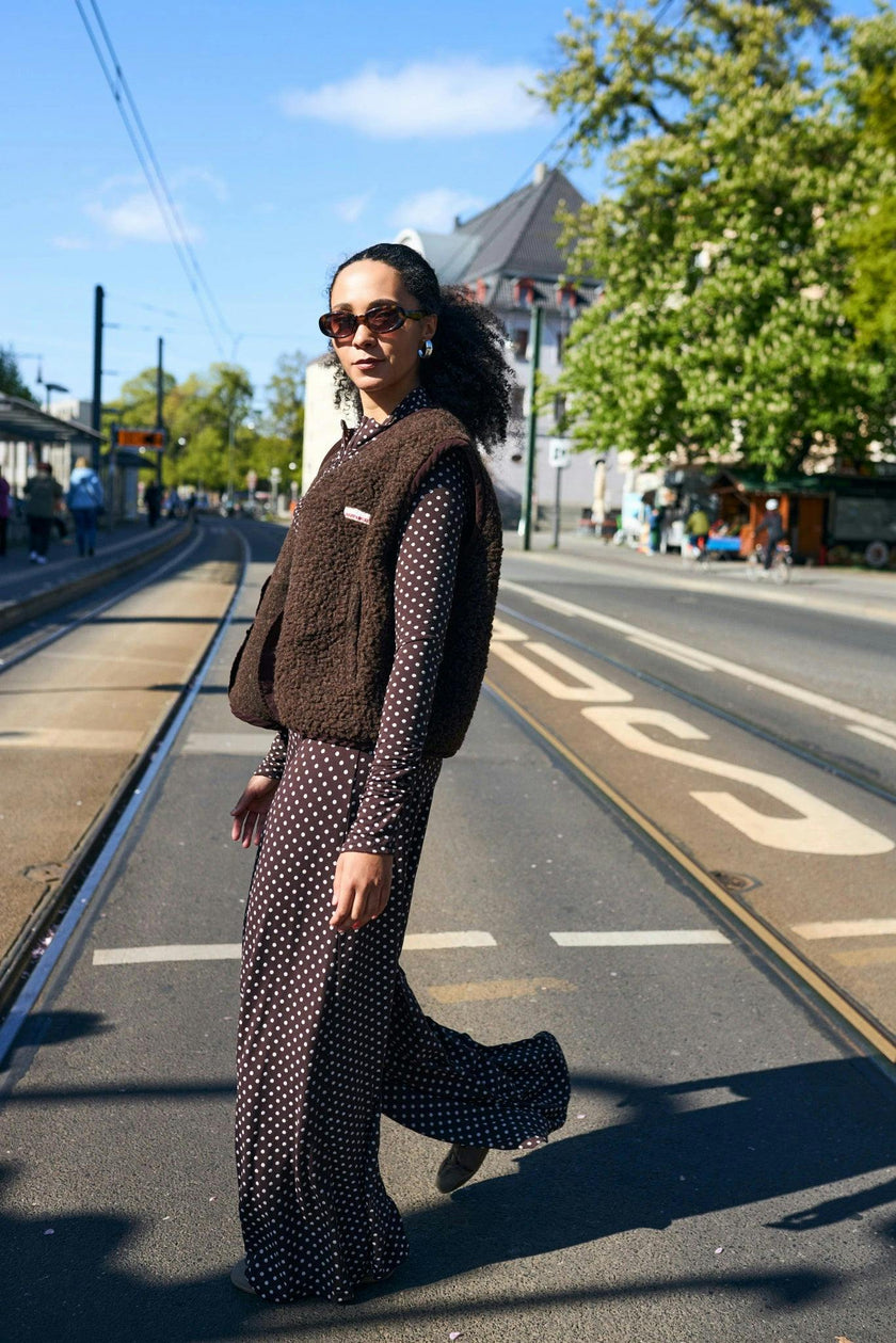 adult merino wool vest - chocolate brown