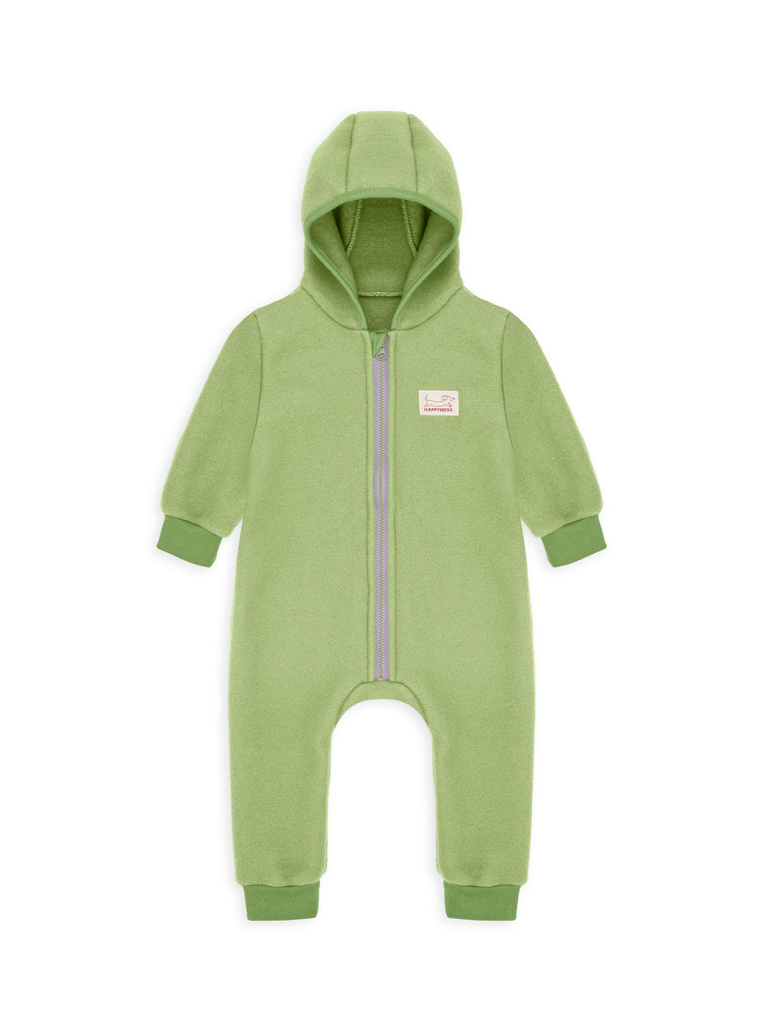 children's merino wool overall - green pea