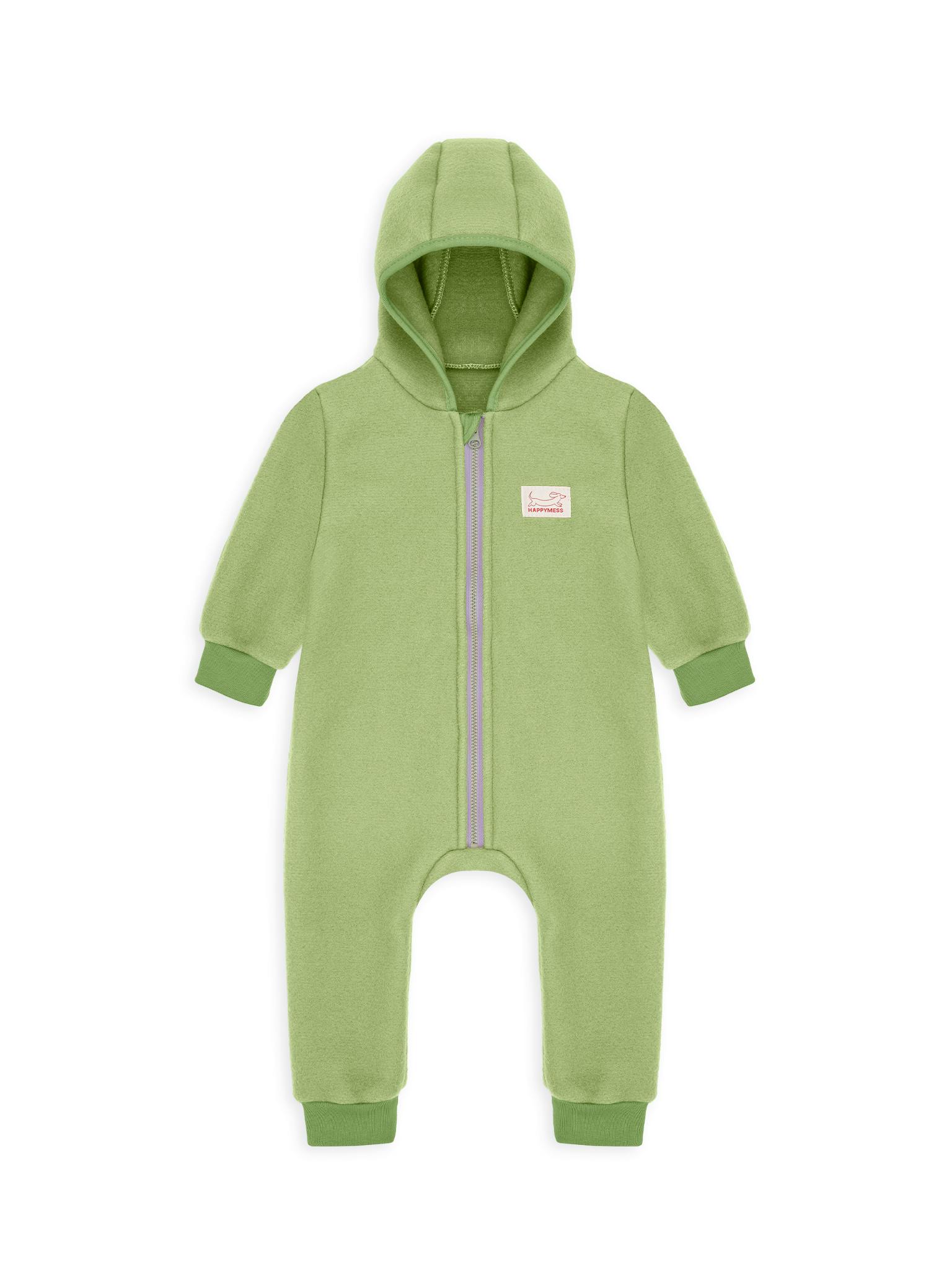 children's merino wool overall - green pea