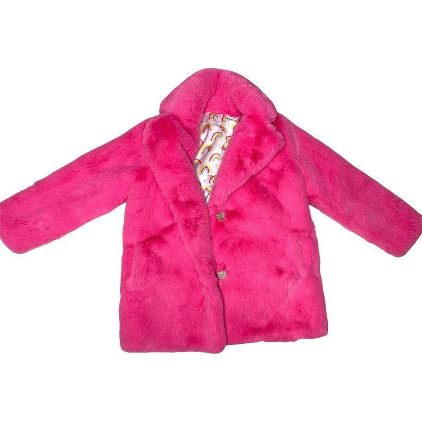Hot Pink Faux Fur Coat
