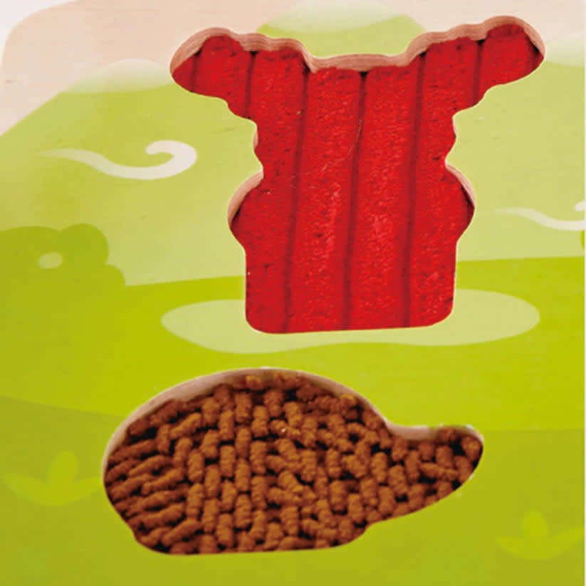 Hape: Forest Animal Tactile Puzzle&nbsp;- 6pc Wooden Sensory Toy