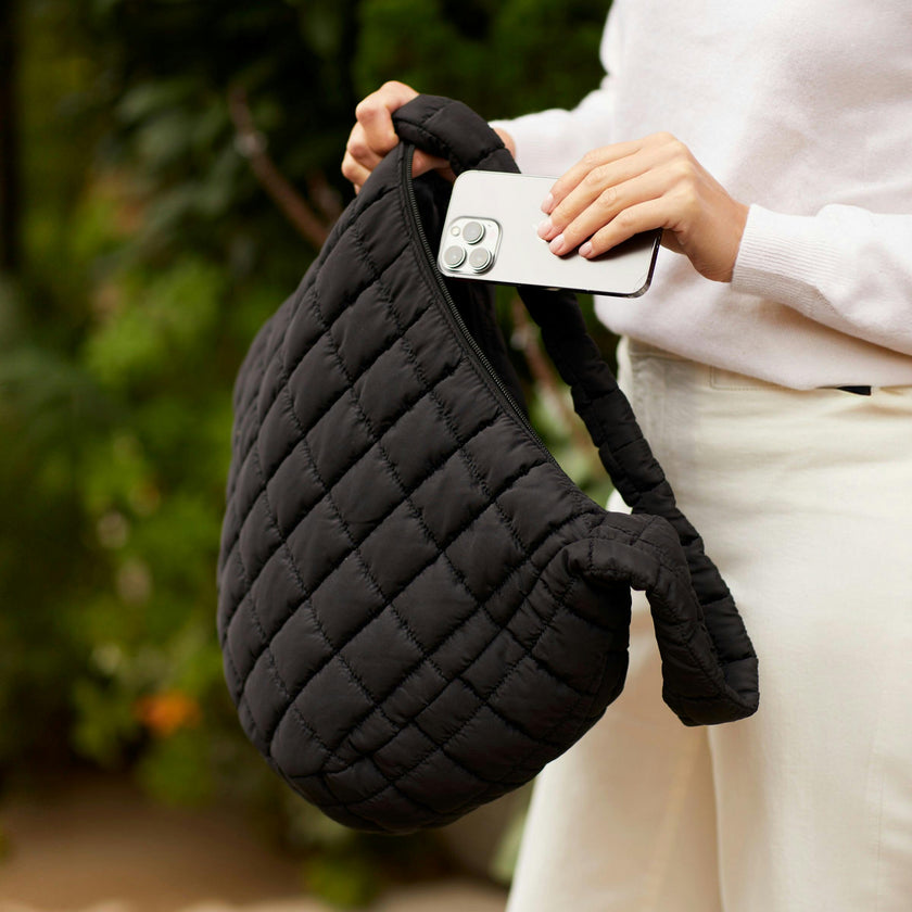 Cloud 9 Puffer Crossbody Bag - Black