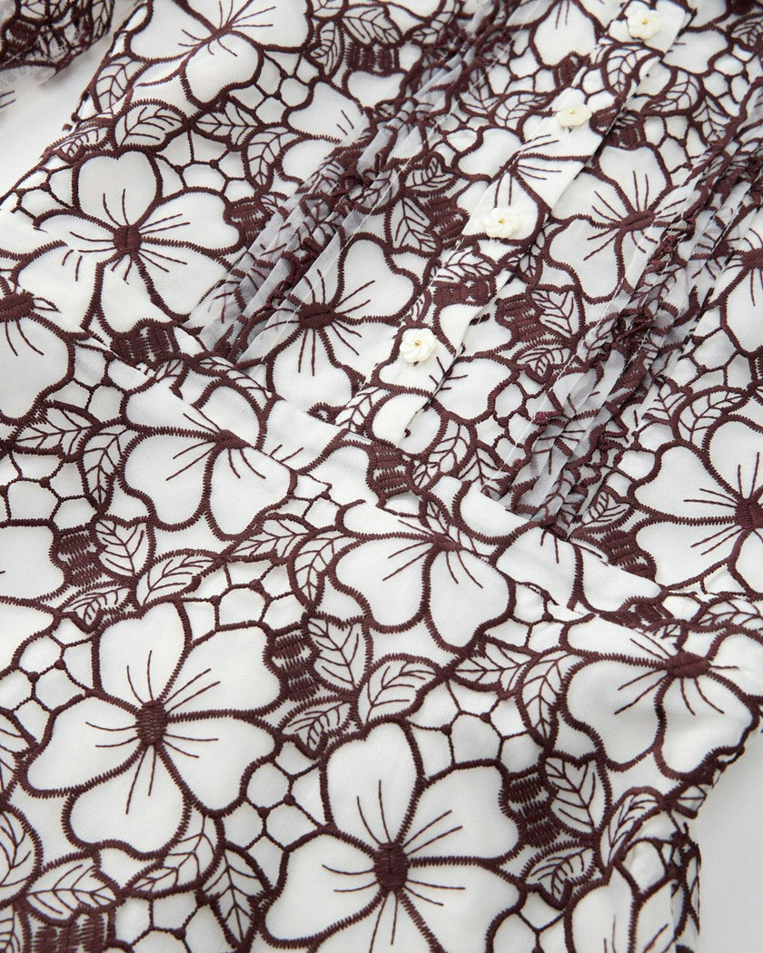 Chelsea Cotton Embroidered Dress, Wine