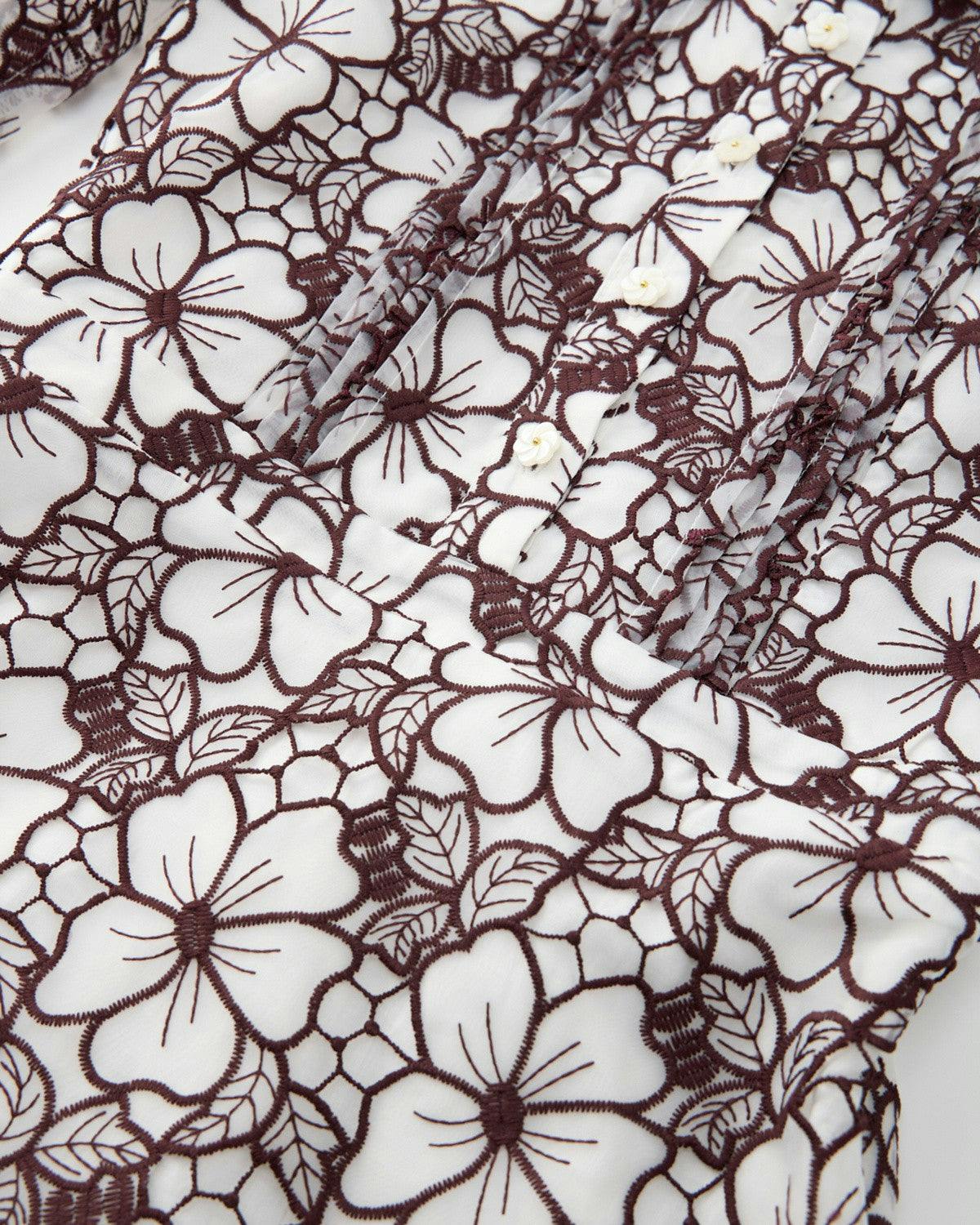 Chelsea Cotton Embroidered Dress, Wine