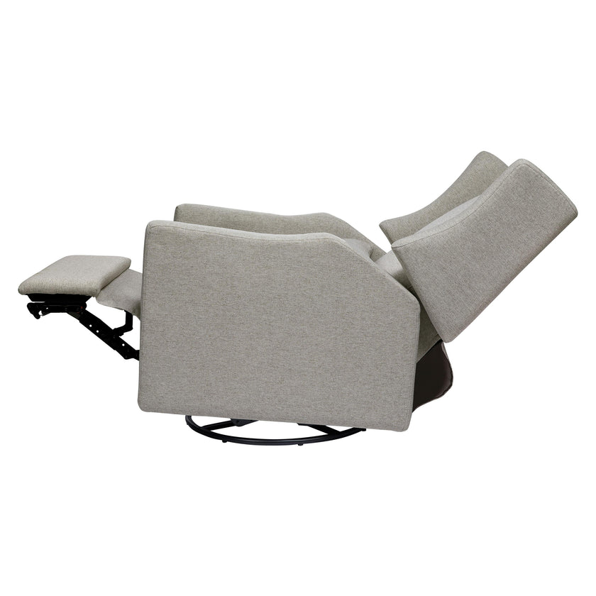 Kiwi Electronic Recliner and Swivel Glider with USB port in Performance Grey Eco-Weave