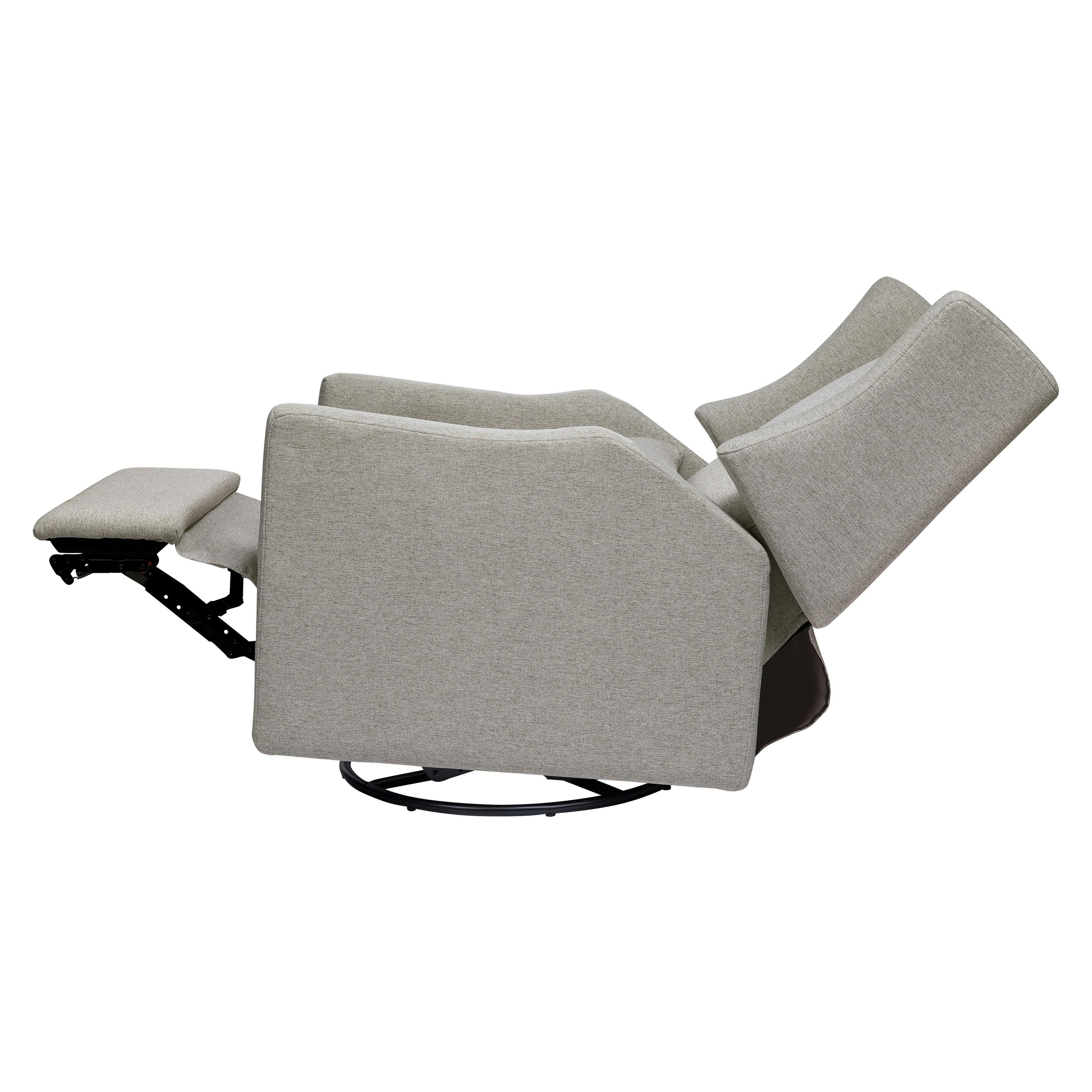Kiwi Electronic Recliner and Swivel Glider with USB port in Performance Grey Eco-Weave