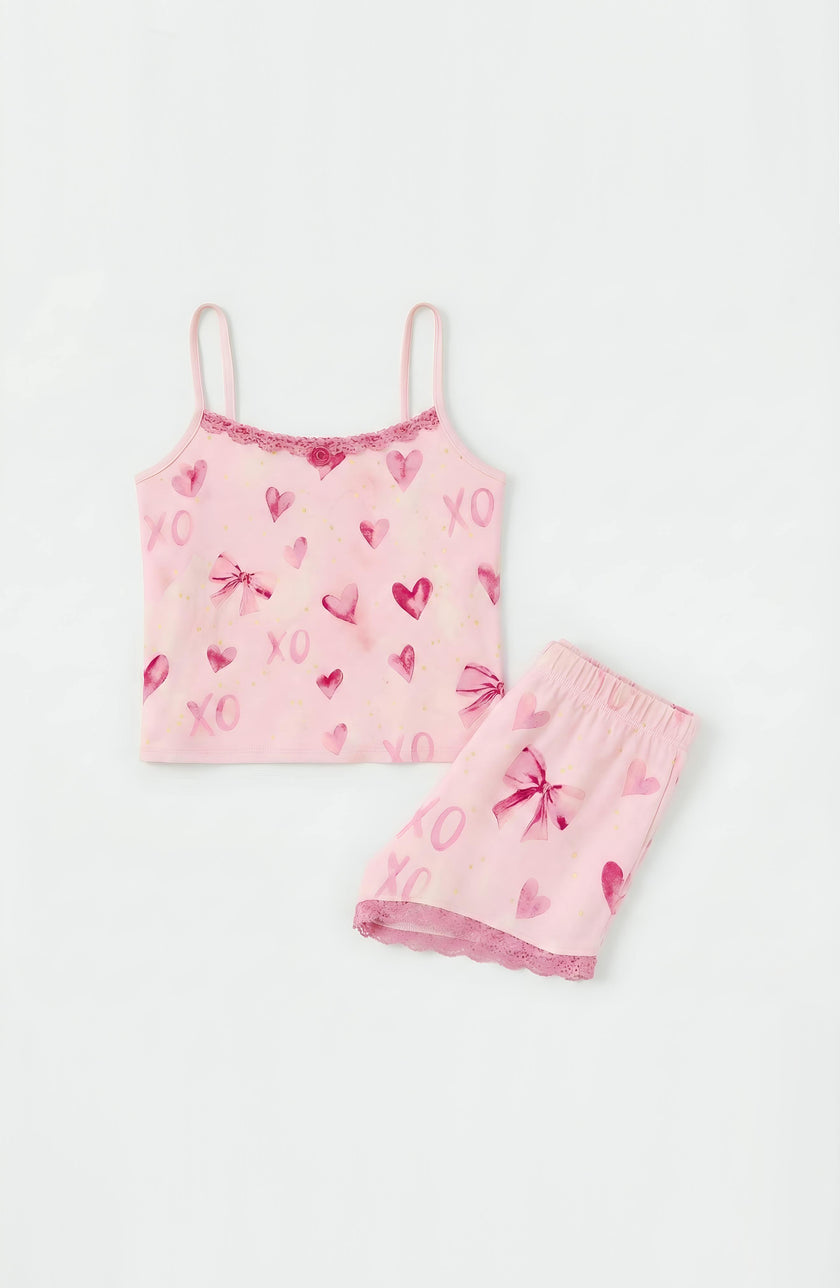 Bow Print Cami Jersey Set