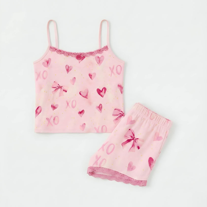 Bow Print Cami Jersey Set