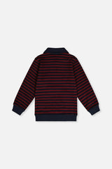 Brushed Jersey Top Red And Blue Stripes