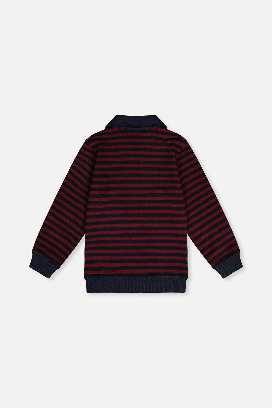 Brushed Jersey Top Red And Blue Stripes