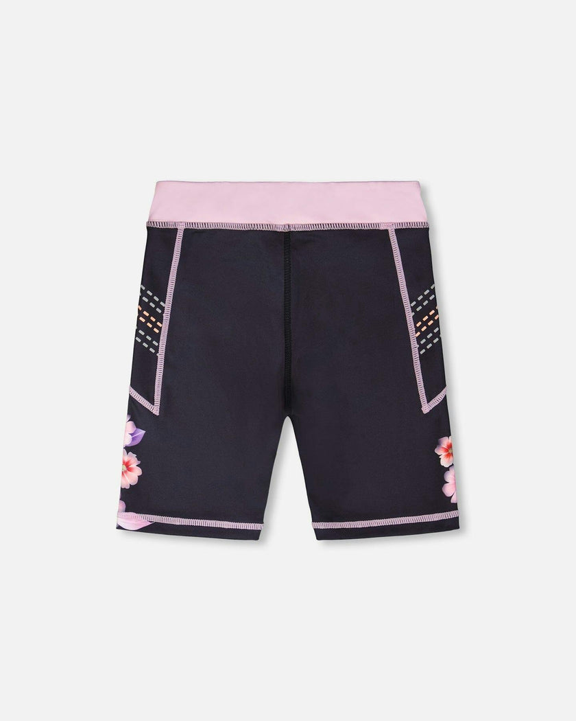 Athletic Biker Shorts In Recycled Polyester Black