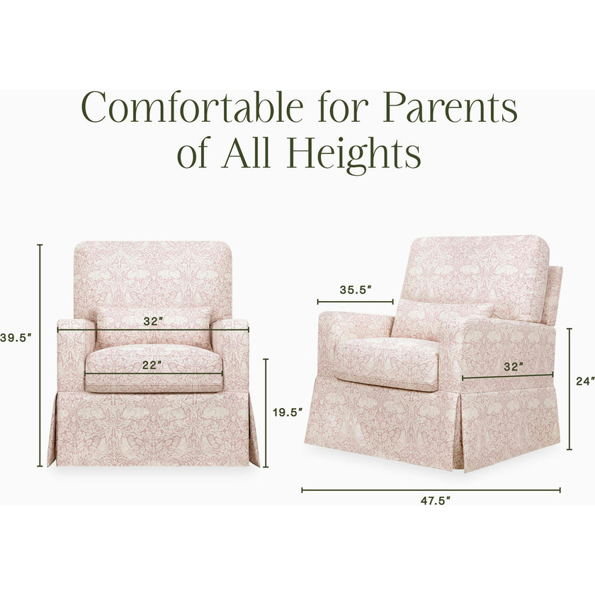 Crawford Pillowback Comfort Swivel Glider