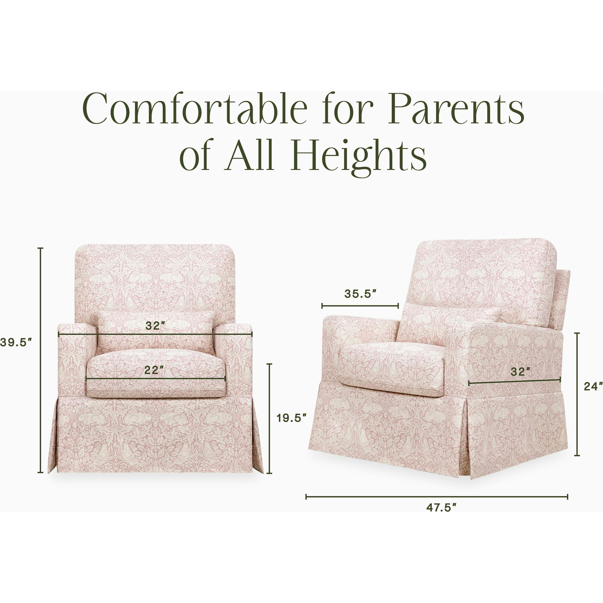 Crawford Pillowback Comfort Swivel Glider