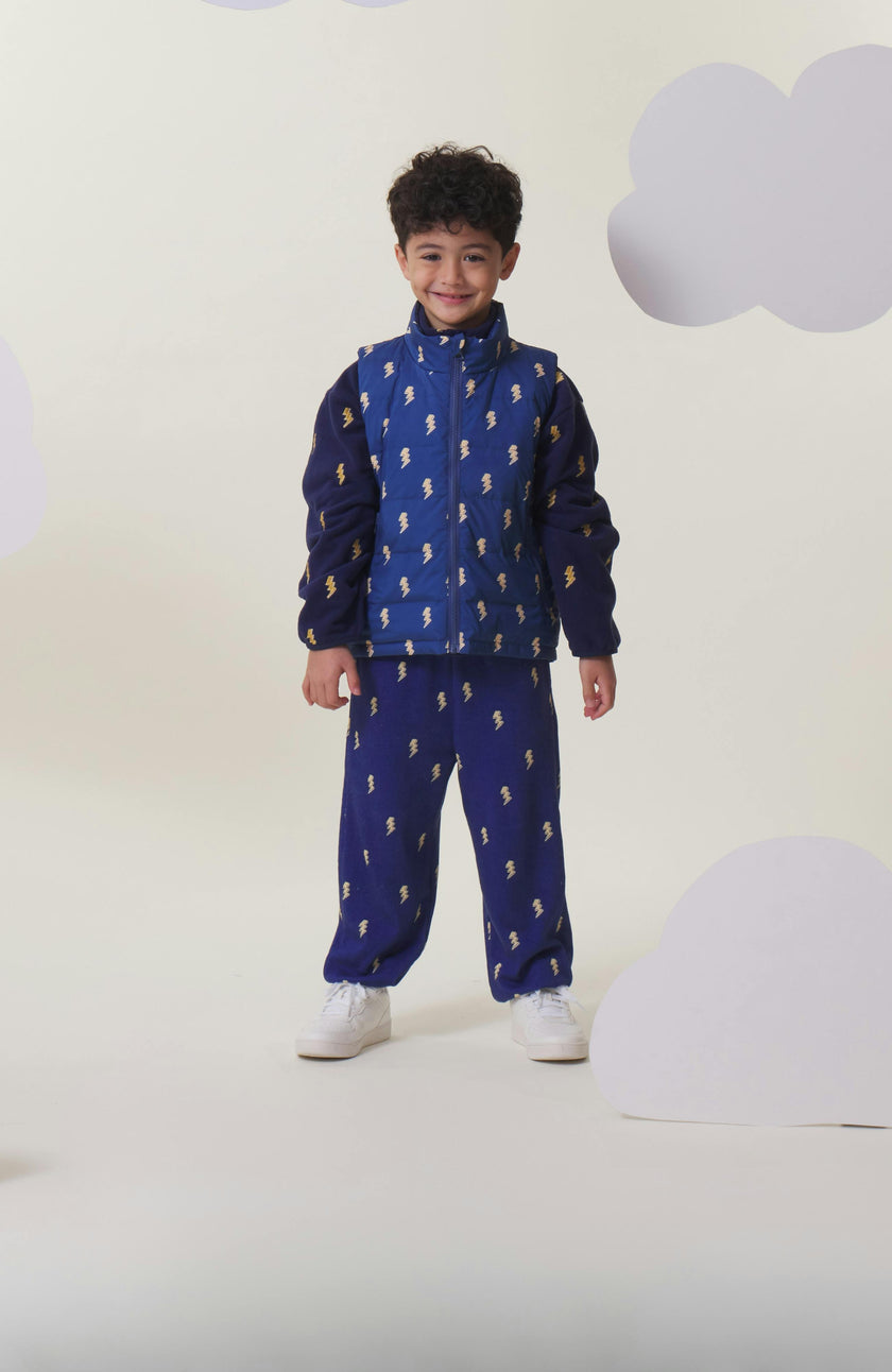 Casey Reversible Lightweight Down Puffer Vest, Navy Lightning