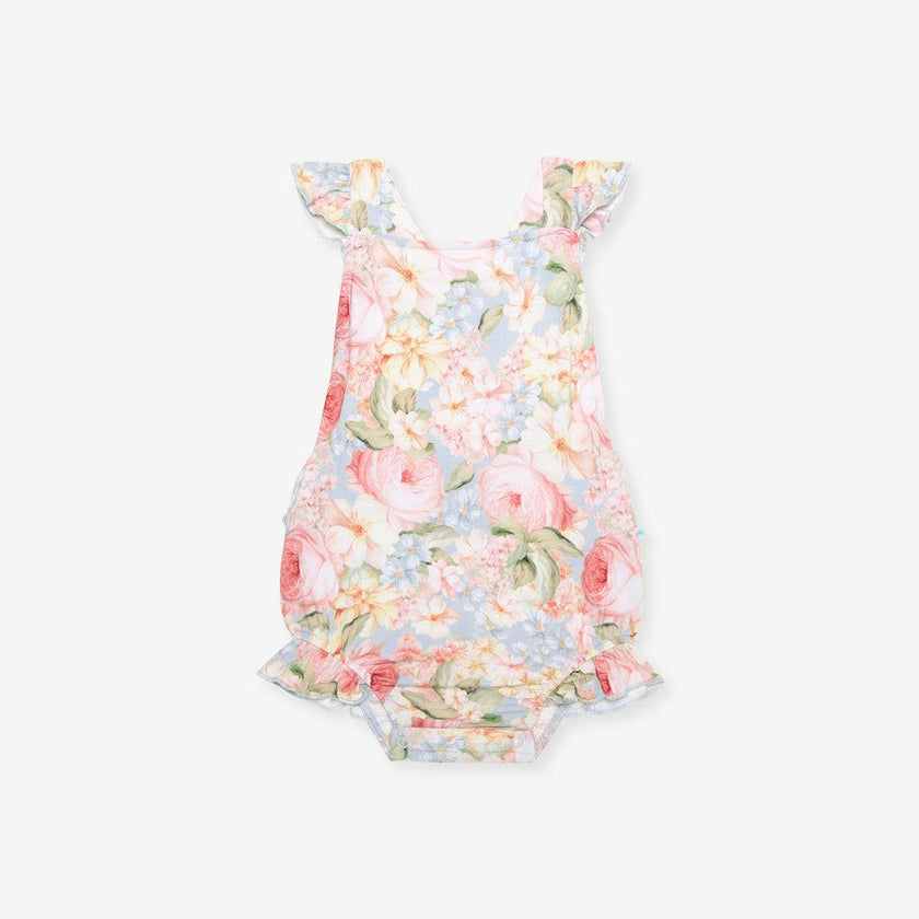 Rose Dreams Ruffled Strap Bubble Romper