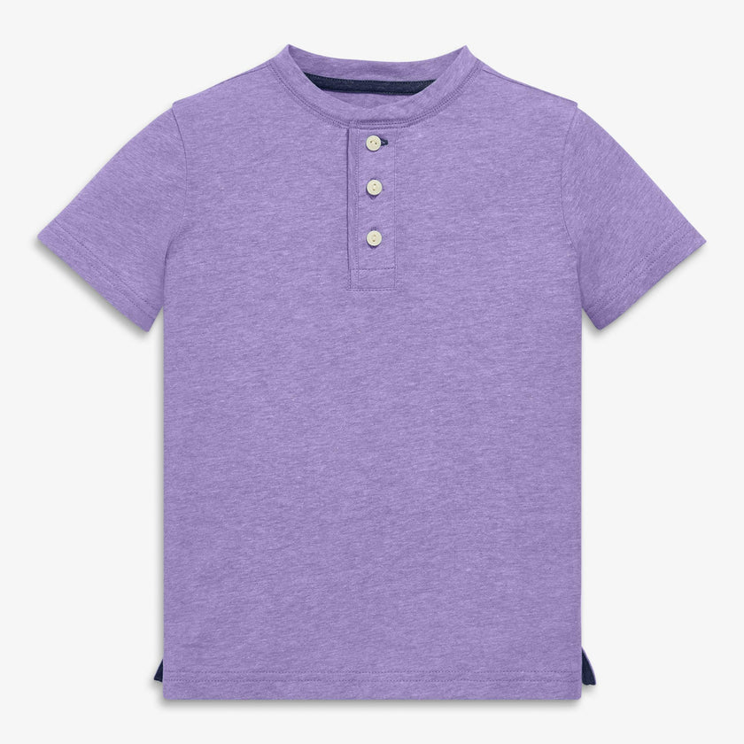 Kids heathered henley tee