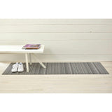 Skinny Stripe Shag Floor Mat, Black