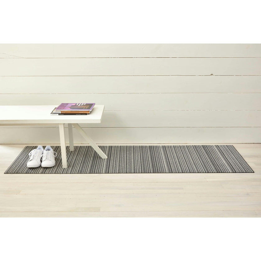 Skinny Stripe Shag Floor Mat, Shadow