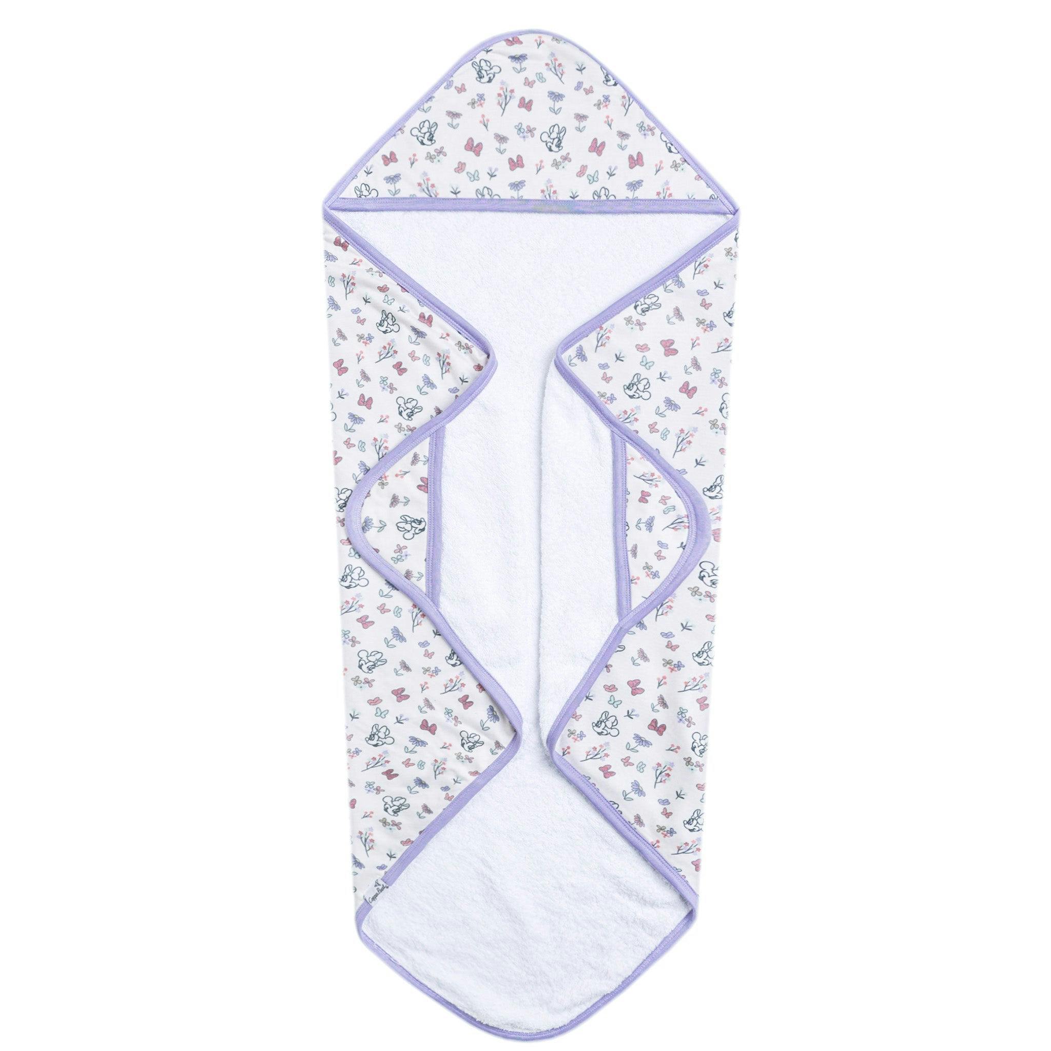 Premium Baby Knit Hooded Towel - Minnie Mouse's Bowquet