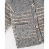 Fuzzy Striped Camisole & Cardigan Set
