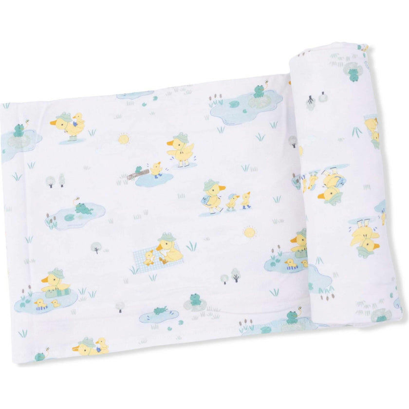 Frog and Duck Pond - Swaddle Blanket
