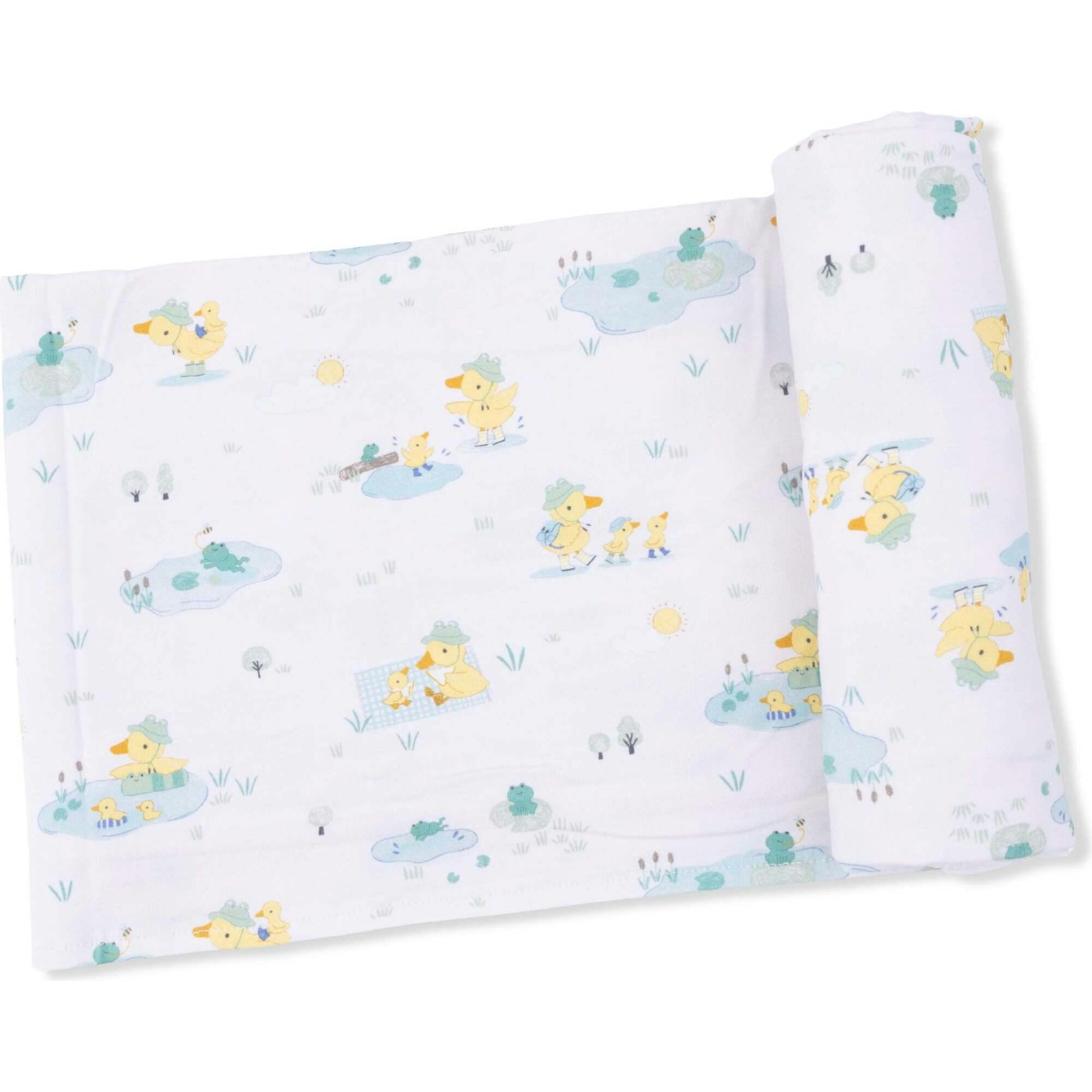 Frog and Duck Pond - Swaddle Blanket