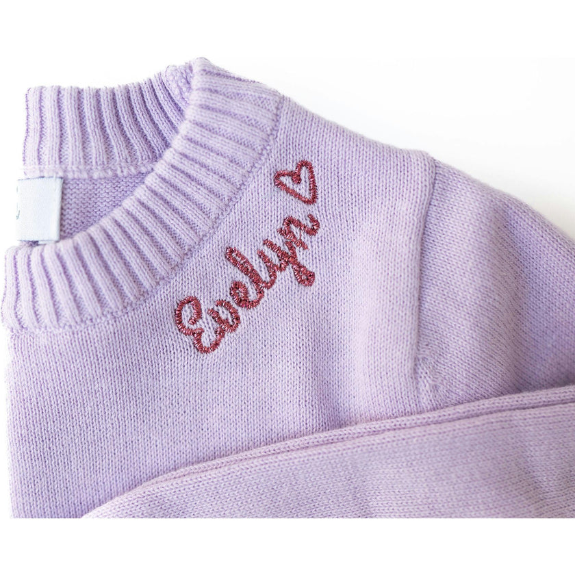Monogram Embroidered Crewneck Sweater with Glitter