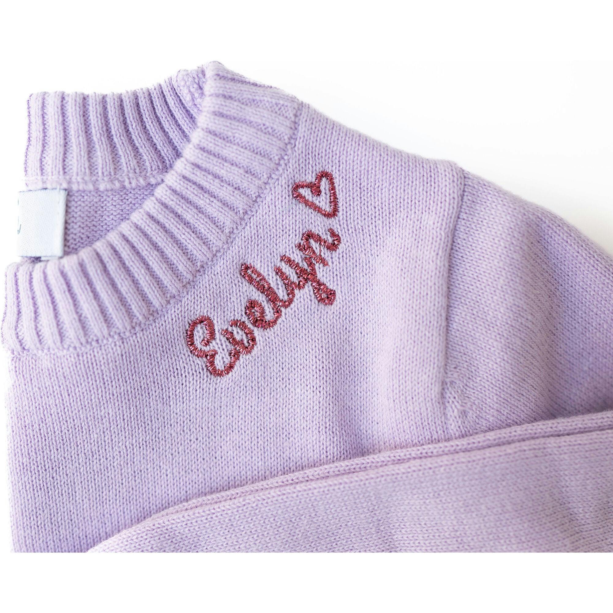 Monogram Embroidered Crewneck Sweater with Glitter