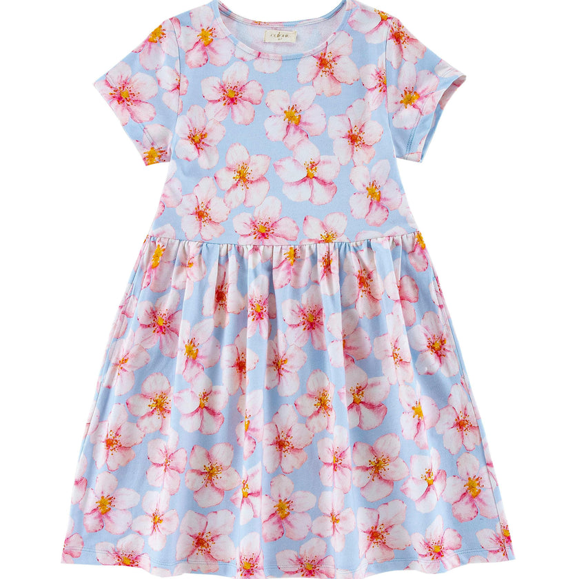 Mid Weight French Terry Twirl Dress, Hibiscus