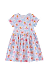 Mid Weight French Terry Twirl Dress, Hibiscus