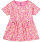 Short Sleeve Twirl Dress, Pink