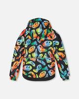 Two-Piece Play Snowsuit with Allover Print Jacket Smiley Face