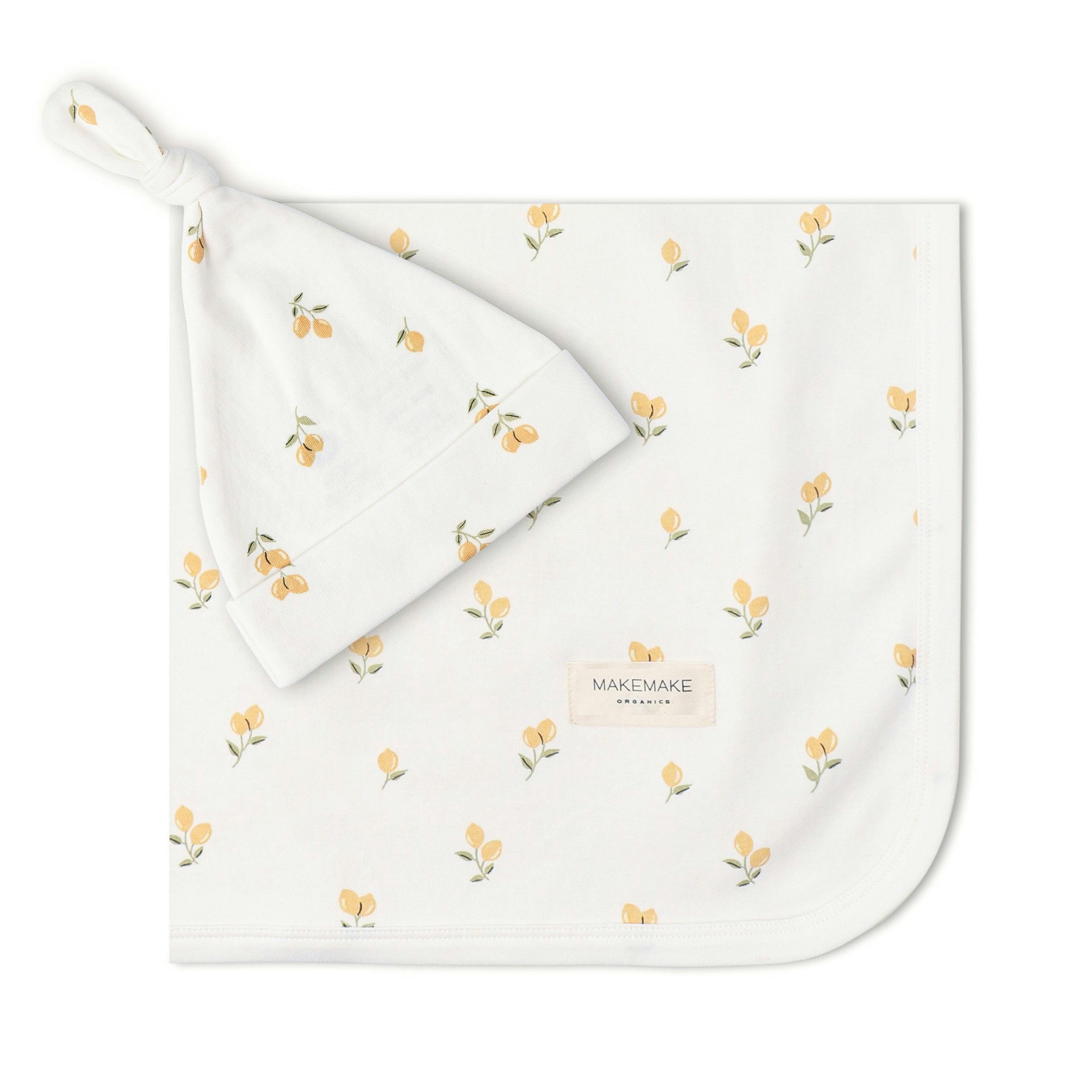 Organic Swaddle Blanket & Hat Set