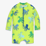 Baby one-piece rash guard in octopus pals